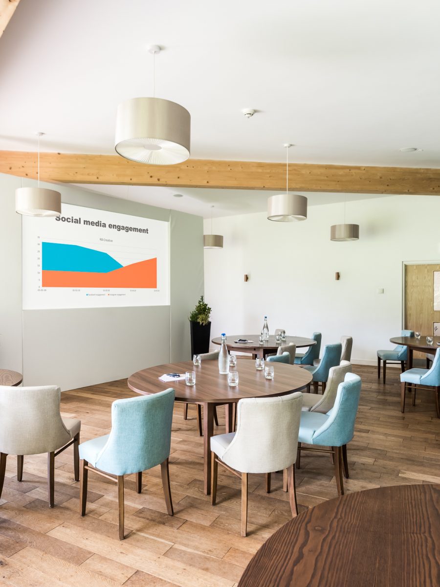 Meeting room with presentation screen